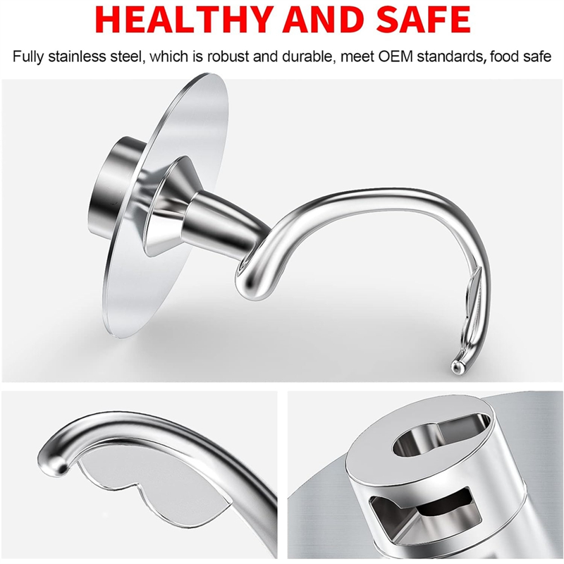 Stand Mixer Bowl - Gancho de massa espiral de aço
