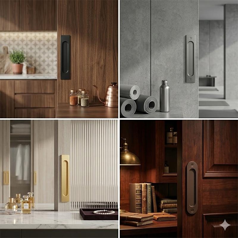 Kitchen Baking Cabinet - Puxador de Porta Deslizante Sem Furo