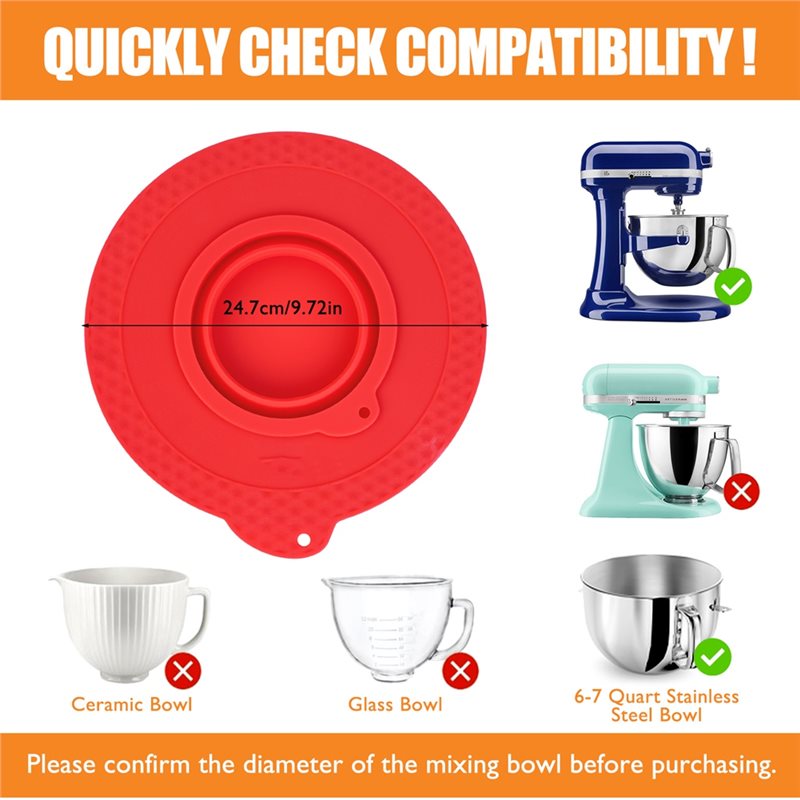 Stand Mixer Bowl - Tampa de Silicone AD24 para Tigela