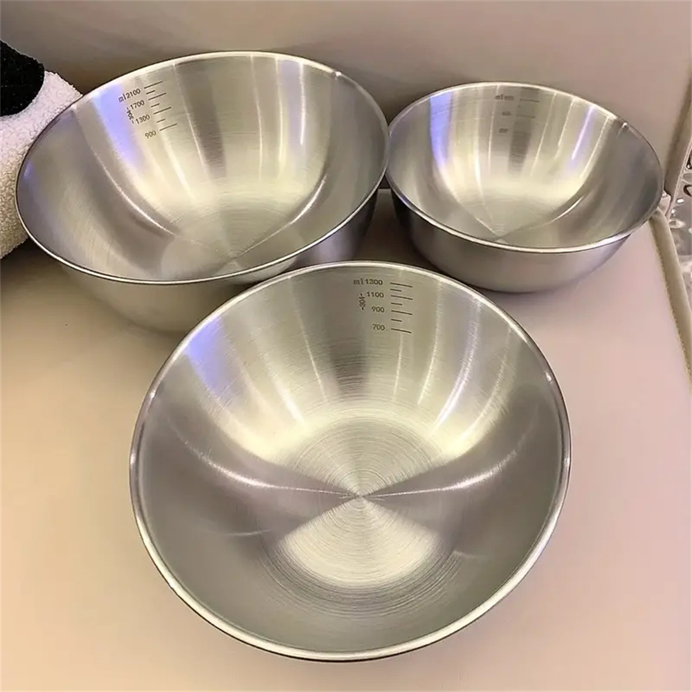 Kitchen Baking Bowls - Conjunto de Tigelas de Aço Inoxidável