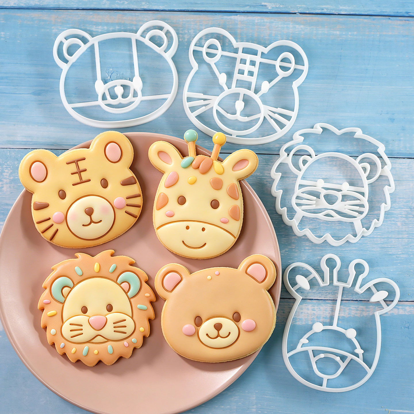 Kitchen Baking Cookies - Conjunto de 4 Cortadores de Biscoito