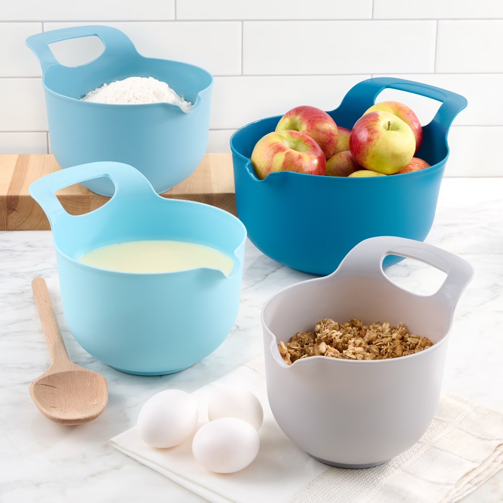 Kitchen Baking Bowls - Conjunto de 4 Tigelas Plásticas para