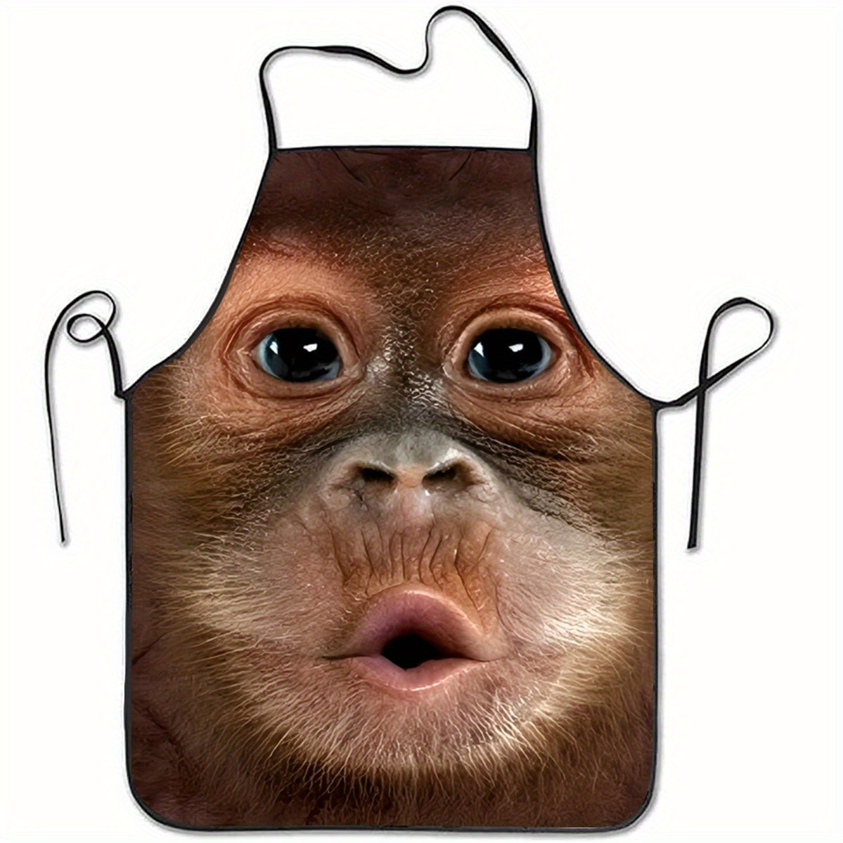 Kitchen Baking Cloth - Gorilla Cubs Close-Up Face Print Avental