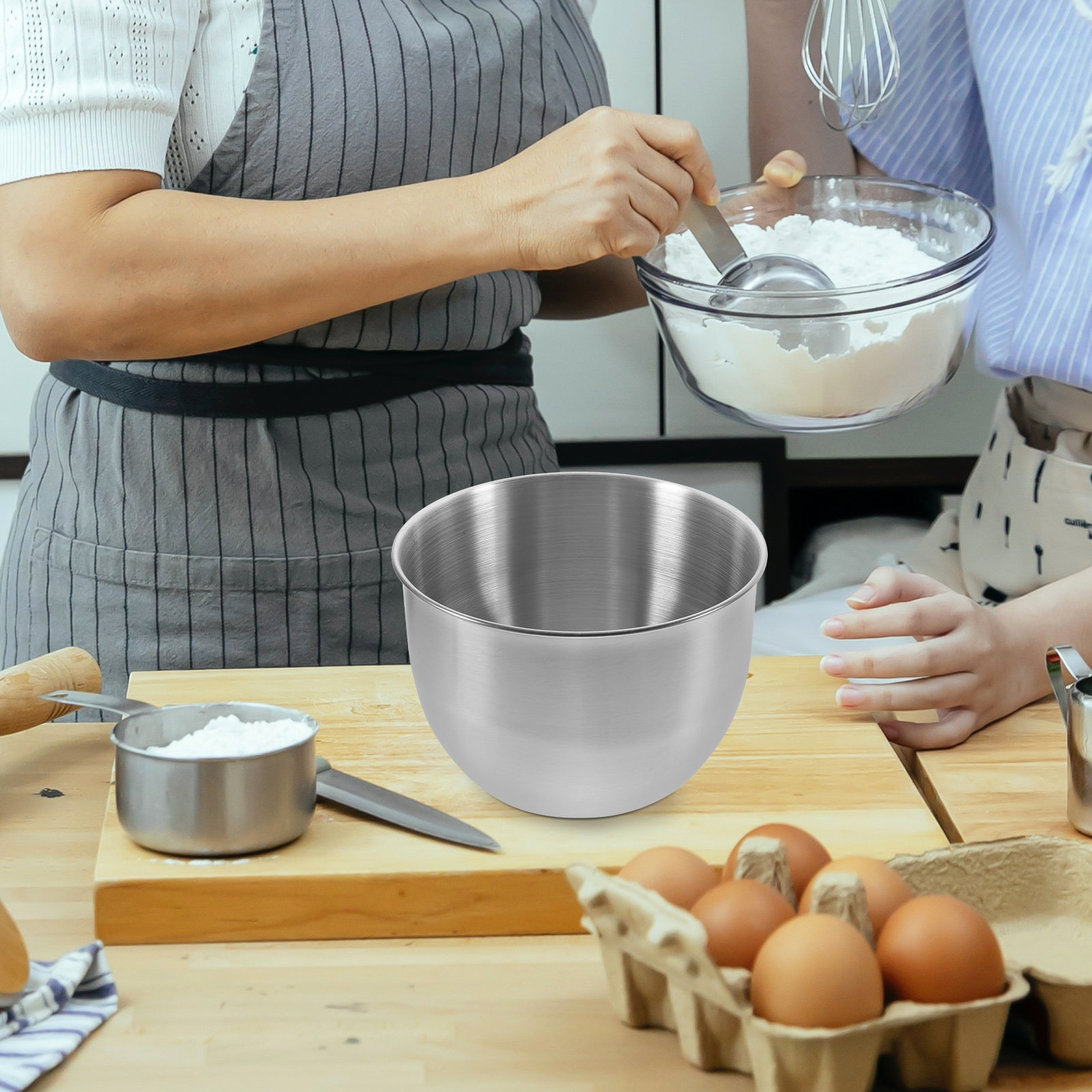 Kitchen Baking Bowls - Tigela de Mistura Profunda em Aço
