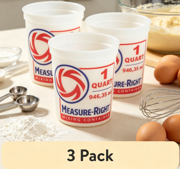 Kitchen And Baking - Conjunto de 3 Copos Medidores Transparentes