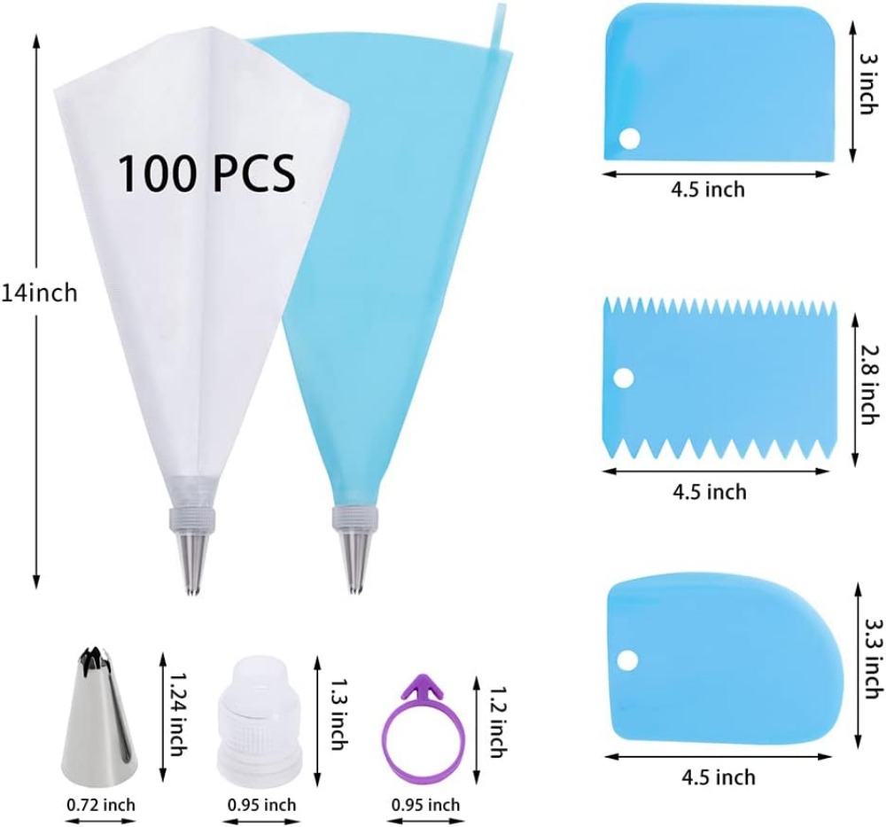100 Sacos de Confeitar Descart - Decorating Tip Set avaliação e preço
