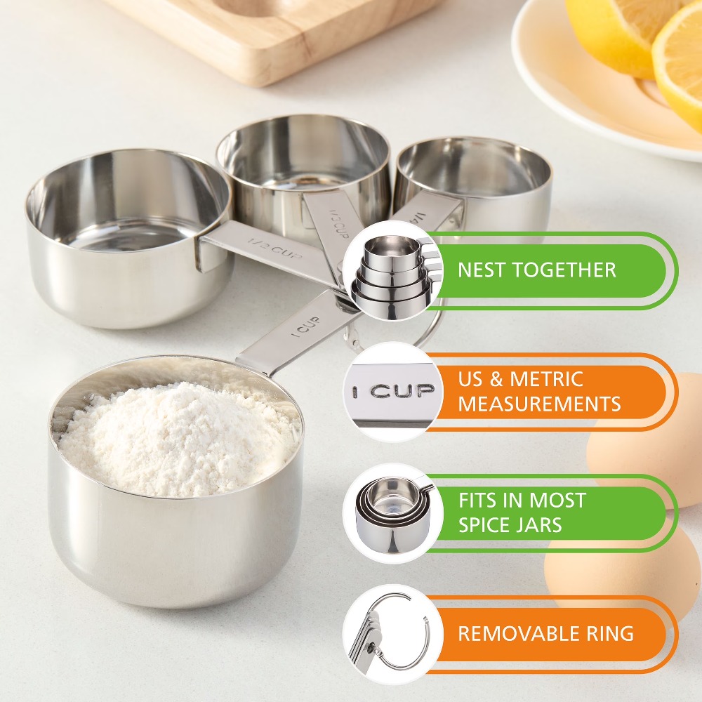 Conjunto de 4 Copos Medidores  - Baking (Kitchen Ingredient) avaliação e preço