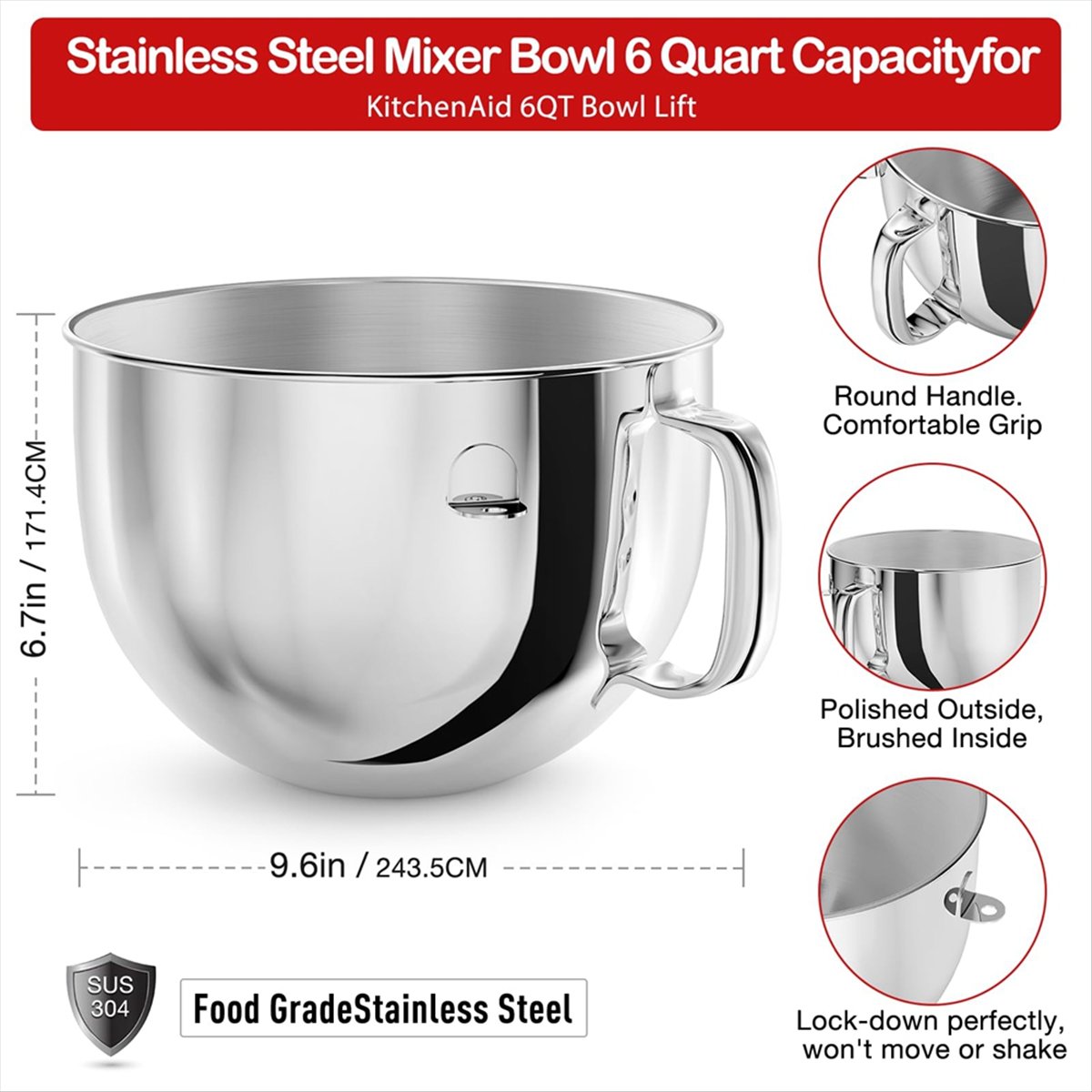 Tigela misturadora de aço inox - Stand Mixer Bowl avaliação e preço