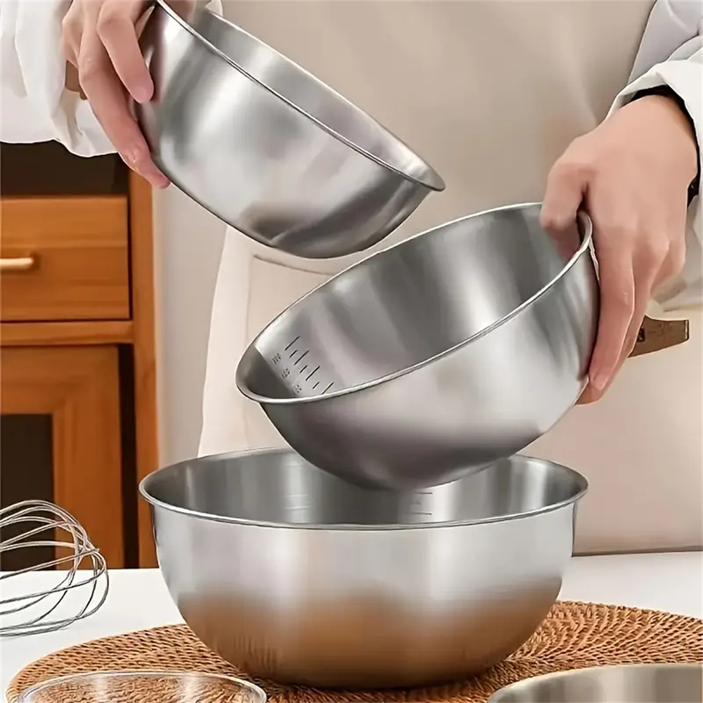 Conjunto de Tigelas de Aço Ino - Kitchen Baking Bowls avaliação e preço